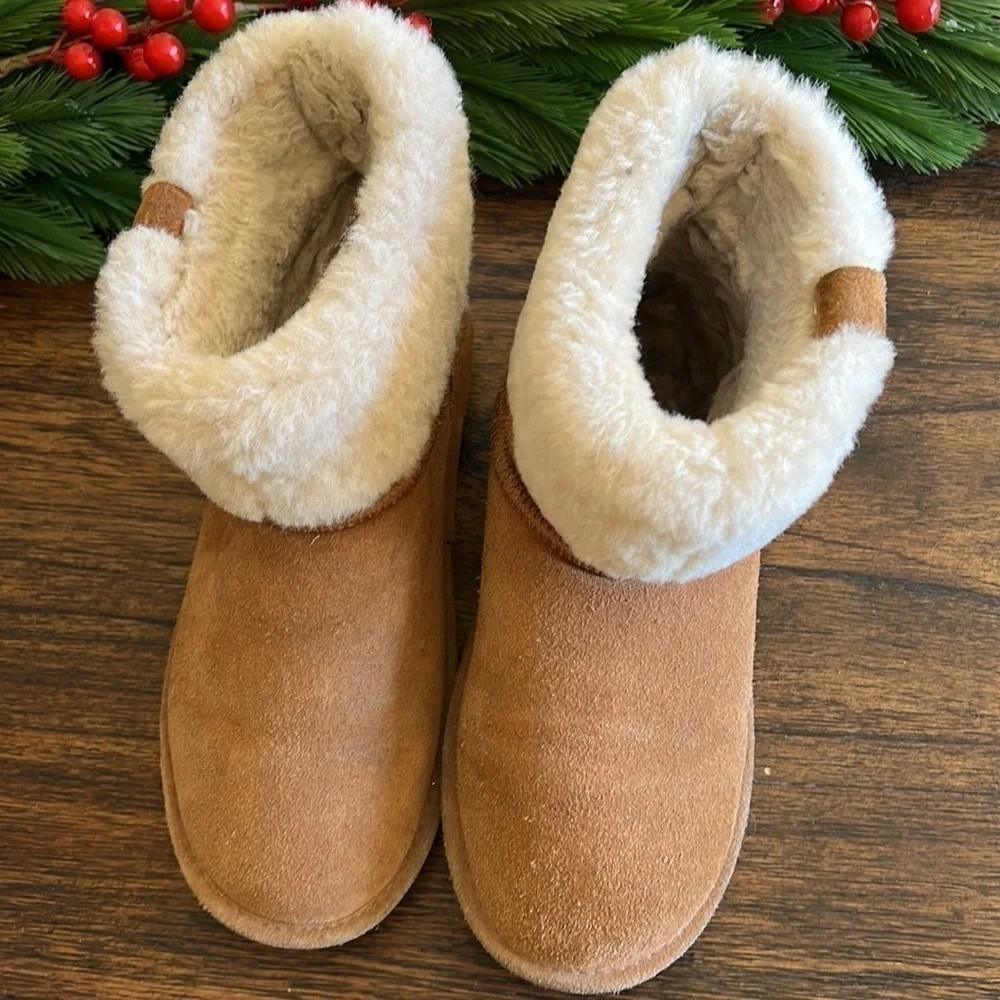 bearpaw abby cuffed tab boot hickory | size 7